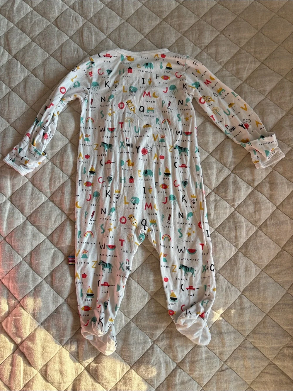 Magnetic Me White Bodysuit with Pink, Blue and Mint Details